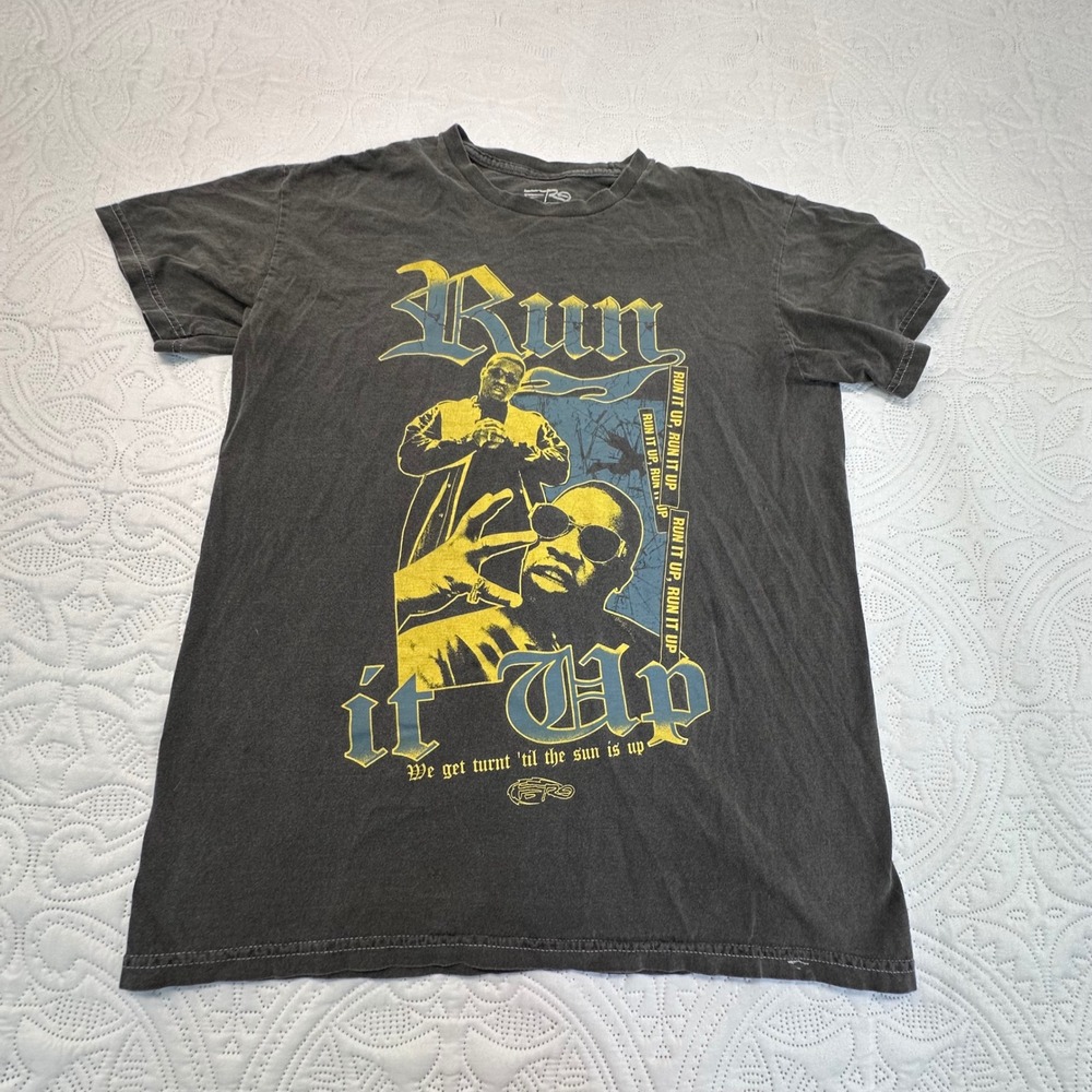 Fabolous Run It Up Graphic T-Shirt Mens Small Medium Faded Black Hip Hop Tee